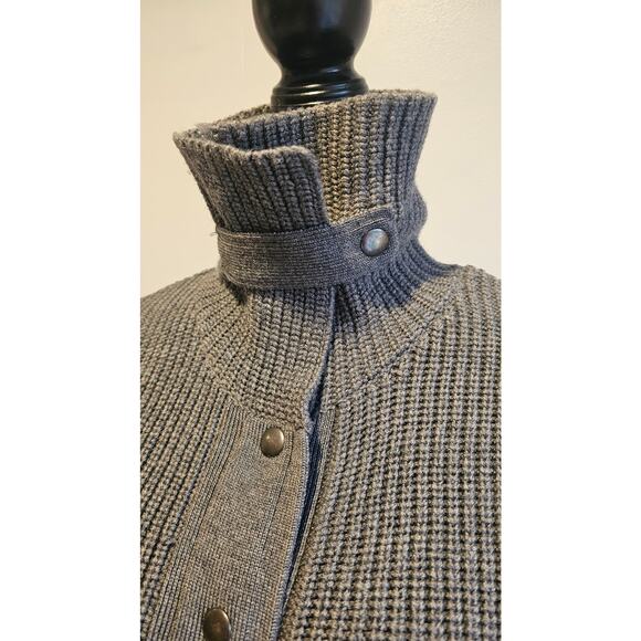 Eileen Fisher 100% Merino Wool Sweater Cardigan, Snap Buttons, Flap Collar Sz XS - Picture 4 of 12